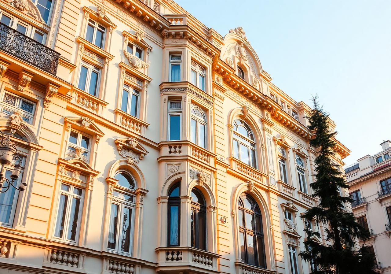 Historic residential architecture in central Budapest